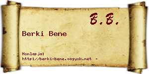Berki Bene névjegykártya